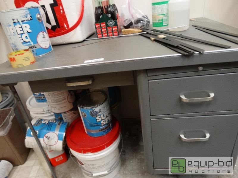 lot 882 image: Metal Desk With All Content On Top And Under....