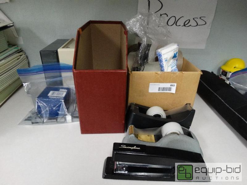 lot 893 image: Lot Of Office Supplies Tape, Staples, Organiz...