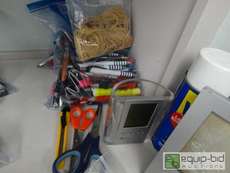 lot 896 image: Bags Of Pens &amp Pencils, Rubber Bands, Sci...