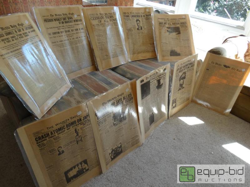 lot 2229 image: Lot of various vintage Wichita Eagle headline...