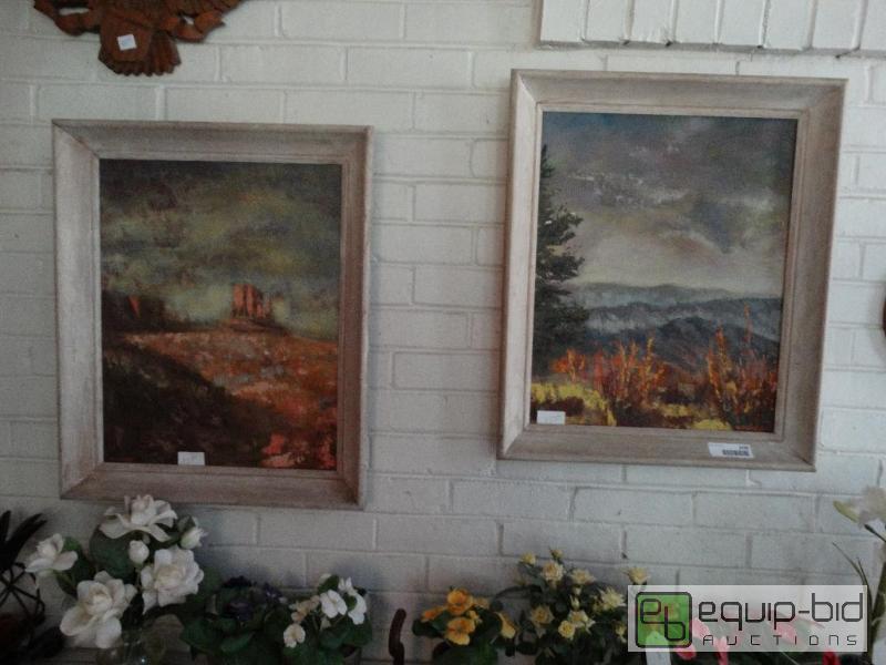 lot 2239 image: Lot of 2 Bob Haynes original framed oil on ca...