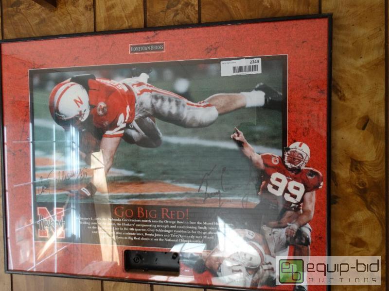 lot 2243 image: Signed home town heros Nebraska Huskers fram...