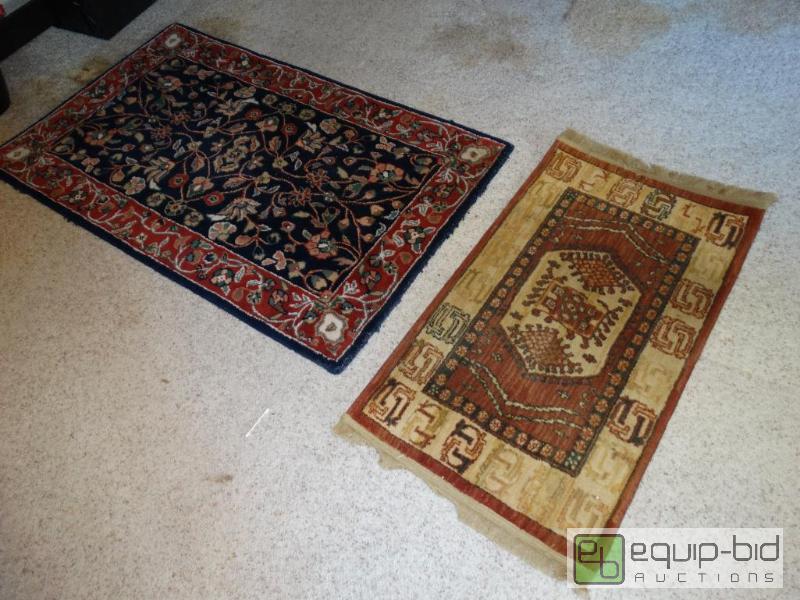 lot 2253 image: 2 floral rugs....
