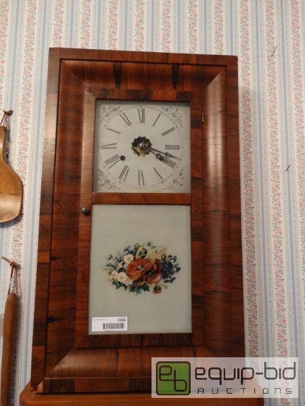 lot 2266 image: Antique wall clock.  E.N. Welch. Forestville,...