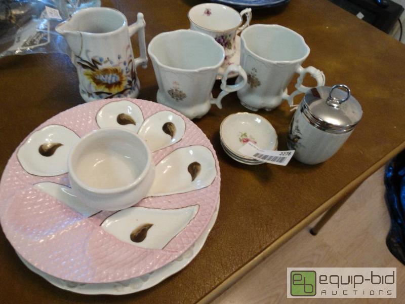 lot 2278 image: Lot of china, cs, mugs, oyster trays....