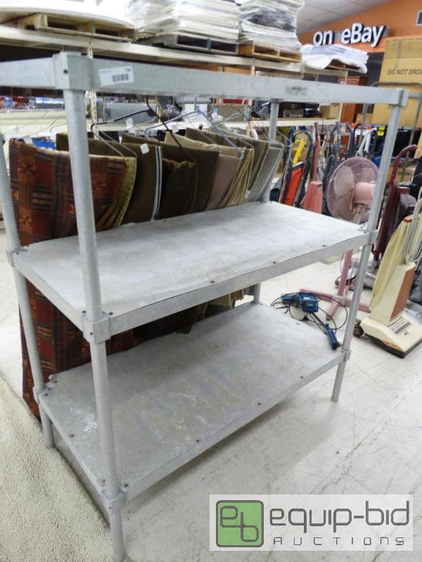lot 739 image: 3 shelf commercial grade storage rack.  48 x...