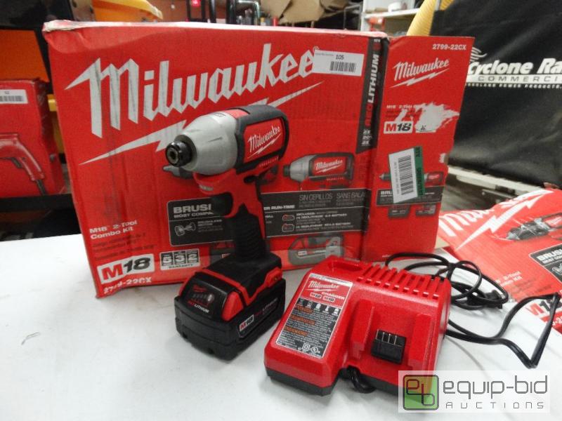 lot 105 image: Milwaukee M18 Brush Lass Impact Driver WBatt...