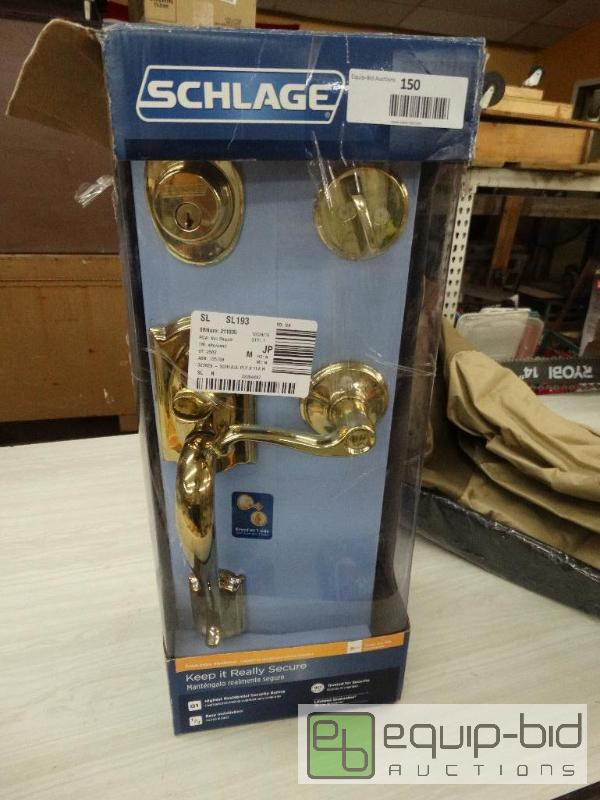lot 150 image: Schlage Front Entry handle set....