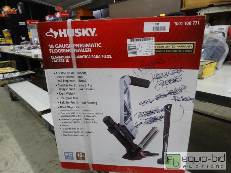 lot 195 image: Husky 18 Gauge Pneumatic Flooring Nailer....