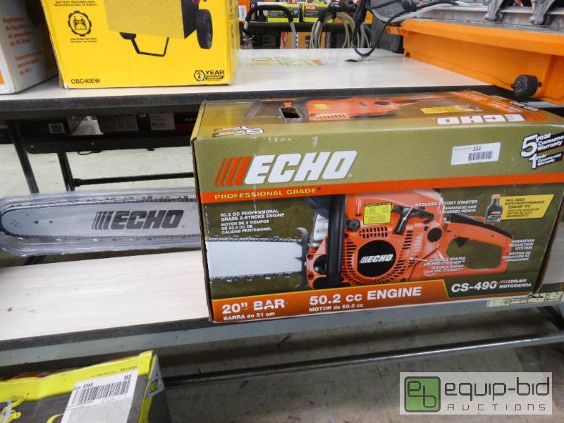 lot 222 image: Echo 50.2 CC Gas Chainsaw - 20 Bar New In Bo...