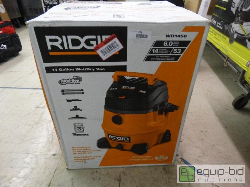 lot 228 image: Ridgid&nbsp14 Gallon WetDry Vac In Box....