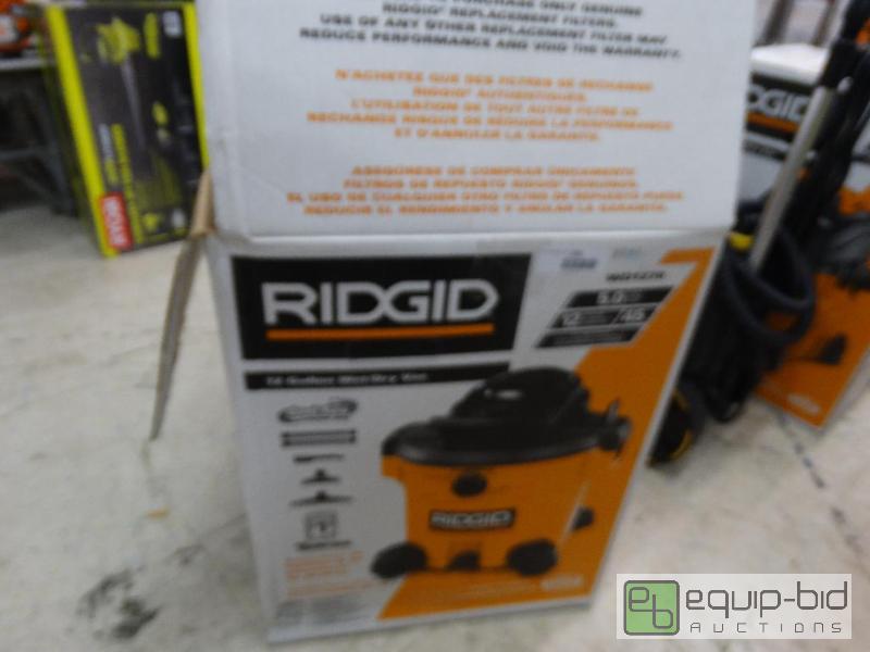 lot 233 image: Ridgid 12 Gallon WetDry Vac In Box....