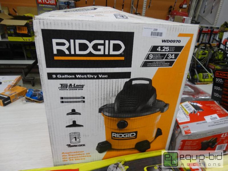 lot 239 image: Ridgid&nbsp9 Gallon WetDry Vac....