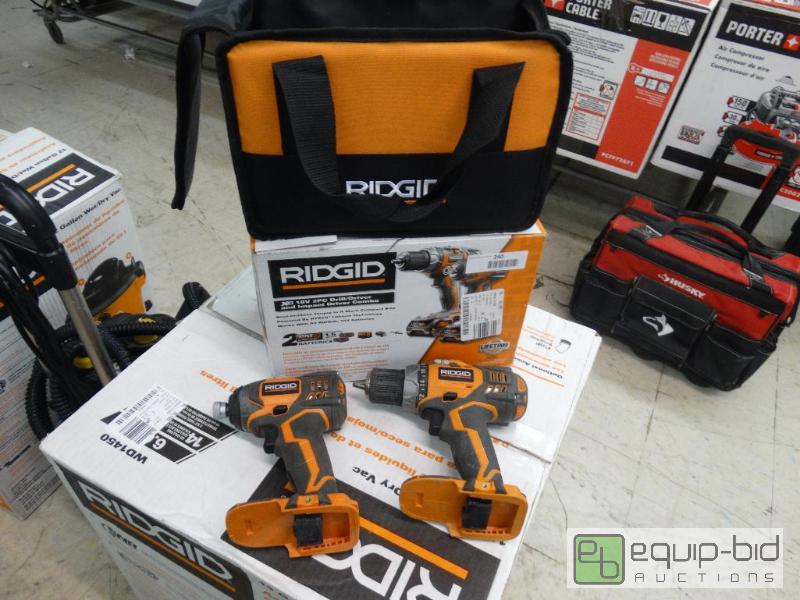 lot 240 image: Ridgid&nbspHammer Drill Impact Driver WBag ...