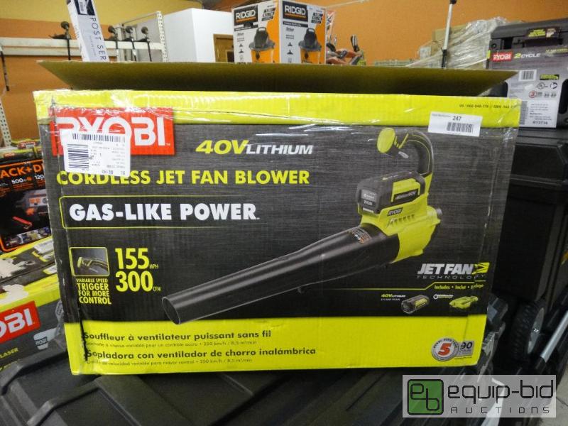 lot 247 image: Ryobi&nbsp40 Volt Cordless Jet Fan Blower - ...