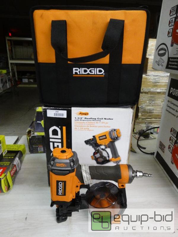 lot 250 image: Ridgid&nbsp1 - 34 Roofing Coil Nailer WBa...
