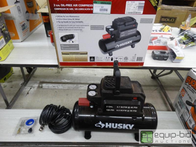 lot 257 image: Husky 2 Gallon Oil - Free Air Compressor WHo...