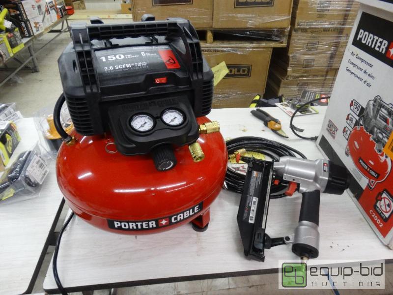lot 258 image: Porter Cable 6 Gallon 150 PSI &amp 16 Ga&nbs...