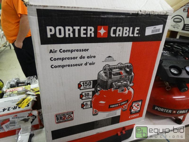 lot 260 image: Porter Cable 6 Gallon 150 Psi Air Compressor....