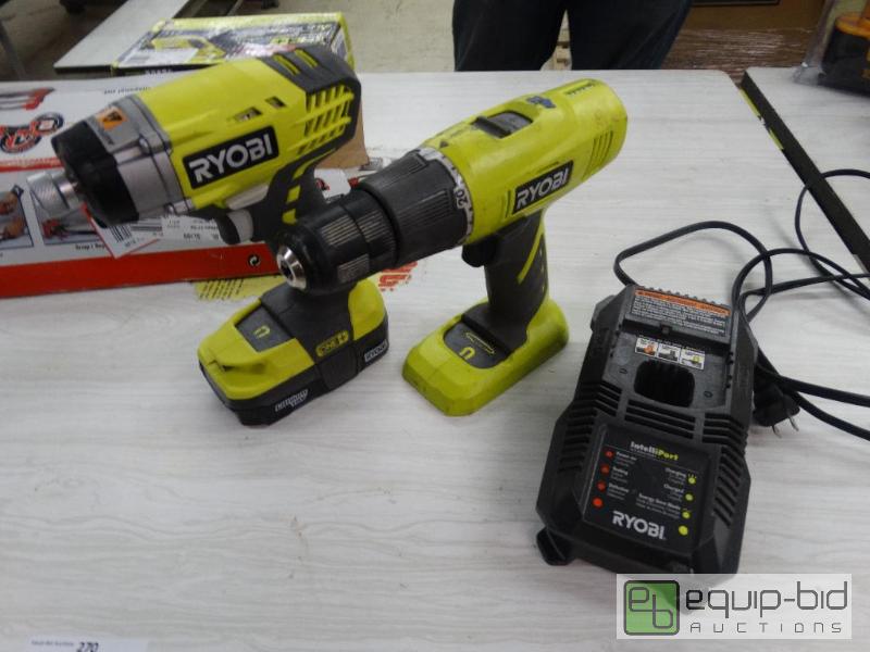 lot 270 image: Ryobi&nbsp18V Hammer Drill Impact Driver, 1 ...