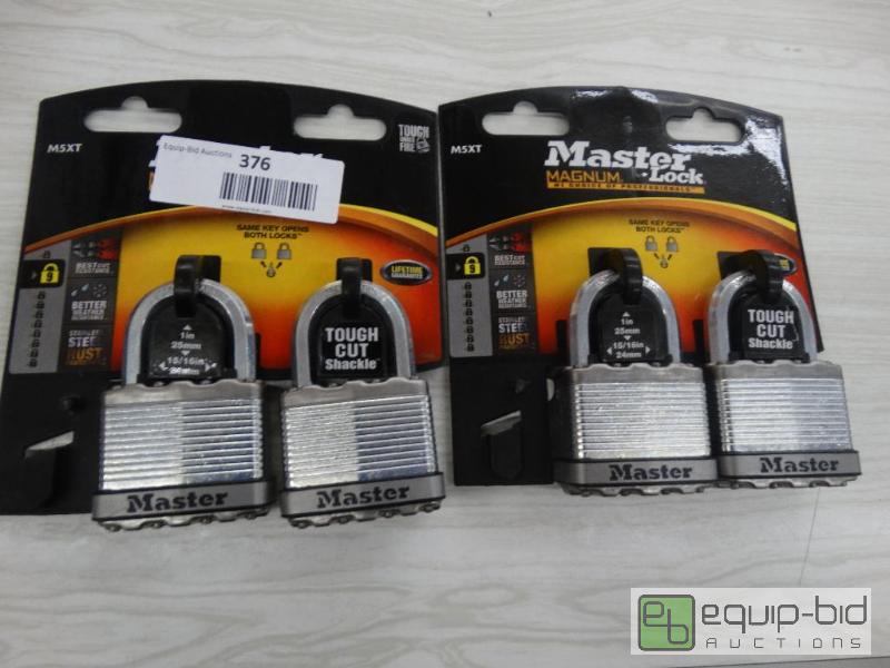 lot 376 image: 4 Master Lock Padlock - No Keys....