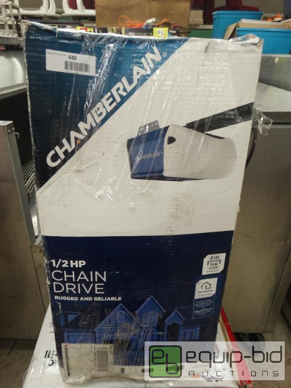 lot 440 image: Chamberlain 12 HP Chain Drive Garage Door Op...