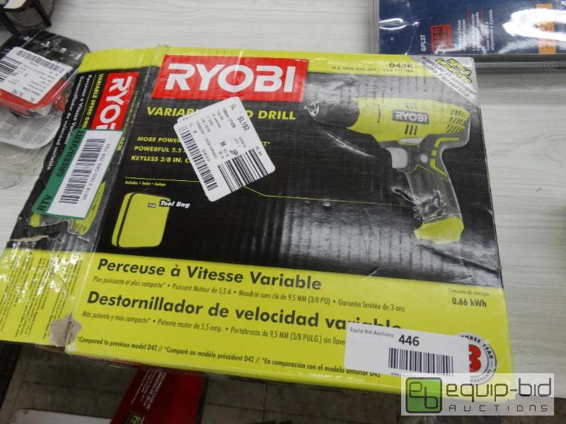 lot 446 image: Ryobi&nbspVariable Speed Electric Drill....