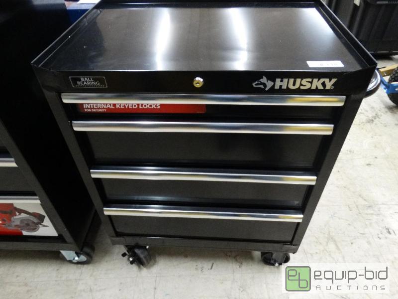 lot 8 image: Husky 4 Drawer Tool Cabinet On Wheels - Ball ...