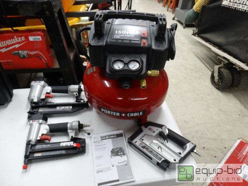 lot 92 image: Porter Cable 6 Gallon 150 PSI Air Compressor ...