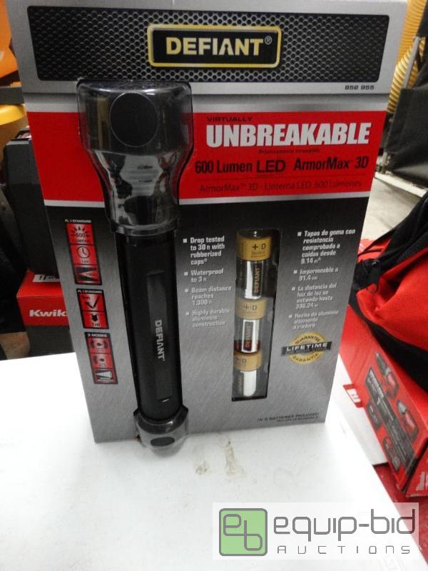 lot 97 image: Defiant 600 Lumen LED Armor Max 3D Flashlight...