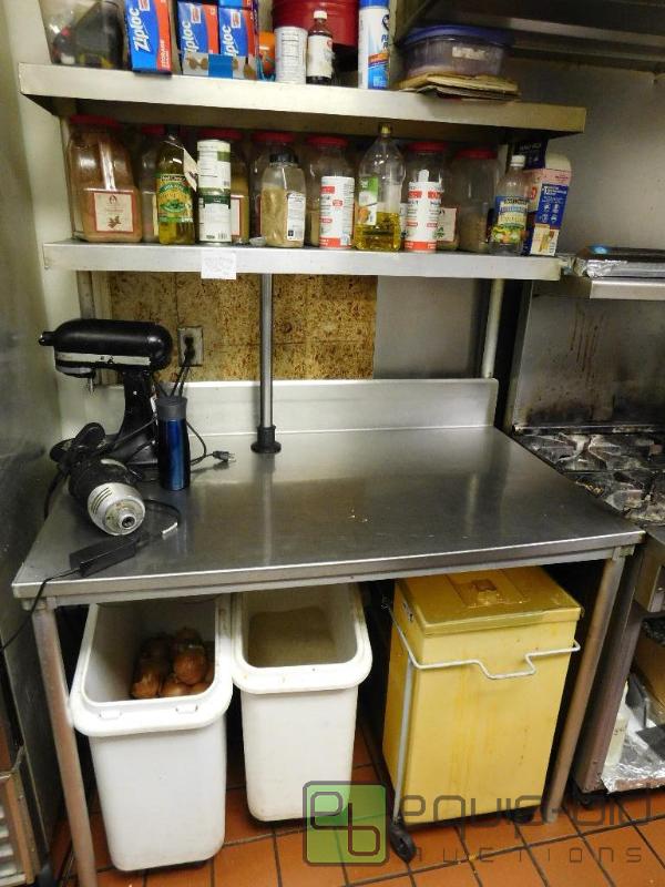lot 1318 image: Stainless Steel Work Table with Double Overshelf