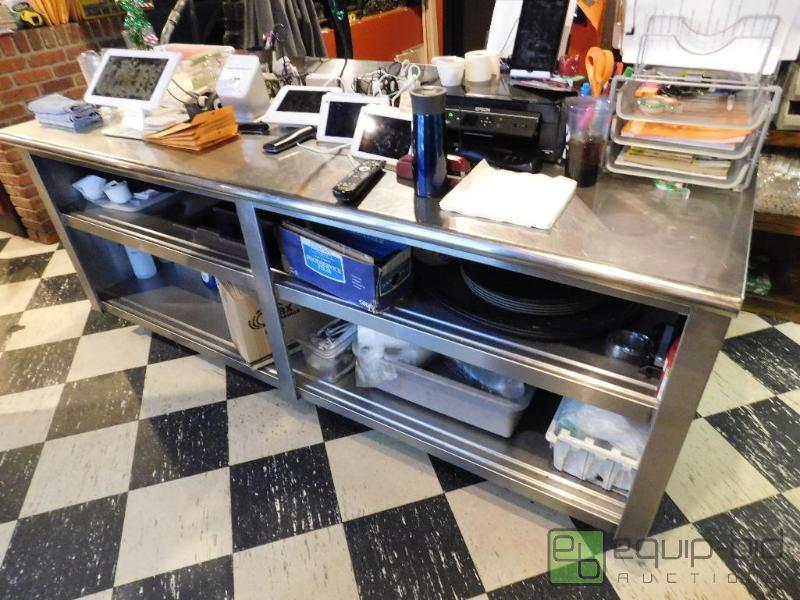 lot 1329 image: 7 Foot Stainless Steel Work Table