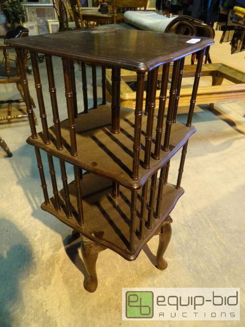 lot 2032 image: Dark Wood Rotating Side Table
