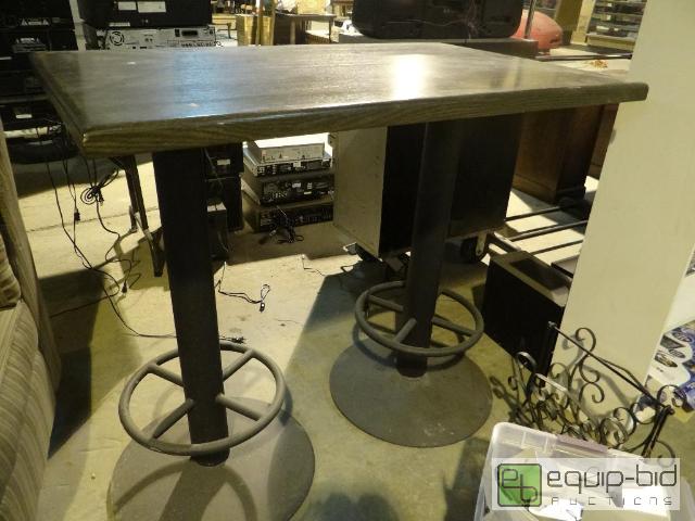 lot 2052 image: Formica Top Duel Base Bar Height Table
