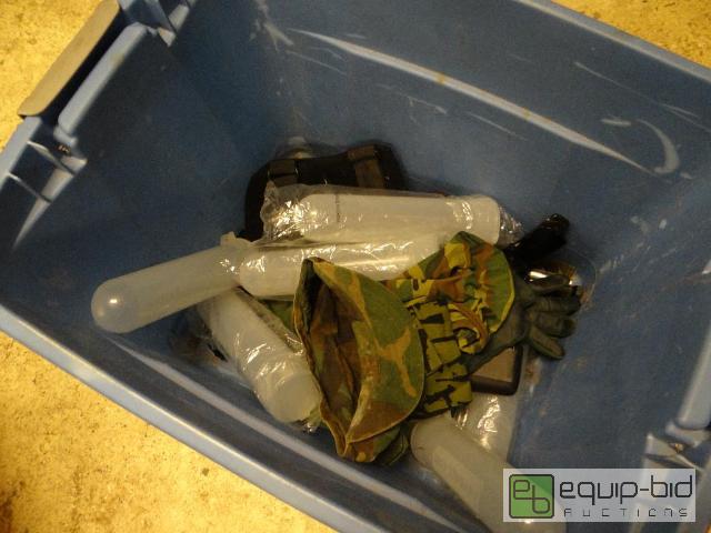 lot 2149 image: Tub Of Misc Paint Ball Gear and Extra Ball Containers